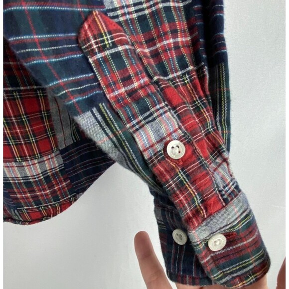Brooks Brothers Fleece Shirt Boys XS Madras Plaid Button Down 100% Cotton - Picture 11 of 11